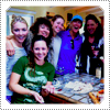 Exclusive: Mack, Hannah, Farida, Bridget, Kathleen And Friends Cutting Up A Roast Chicken Together For Dinner In 2011.