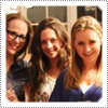 Mack posing with Beverley Mitchell, Haylie Duff, Hilary Duff and other girls after dinner in February 2012.