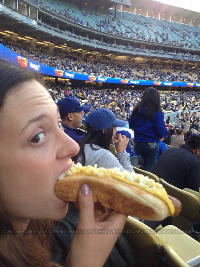 EXCLUSIVE NEW PHOTO: Mack Eating a Dodger Dog at a LA Dodgers Game in LA at Dodger Stadium With Her Mother Donna for Donna's Birthday on Wednesday the 8th of May 2013
Keywords: exclusive50