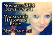 November 2014 News Part 1: EXCLUSIVE: MACKENZIE ROSMAN'S HALLOWEEN PARTY & NEW CANDID PHOTOS!