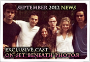 September 2012 News: Mack posing with her fellow cast members from new thriller film 'Beneath', while on the film set in Connecticut, US on 2nd September 2012. This was taken around the last days of shooting the movie. Beneath is due to be released Spring time in 2013 & will air on the Chiller Tv network