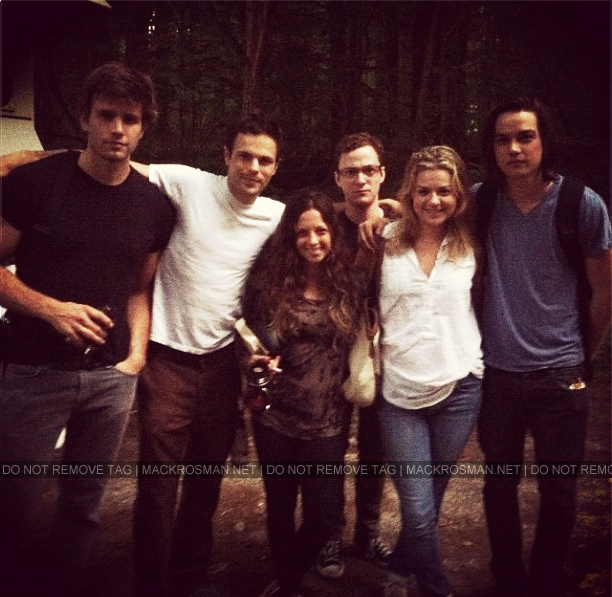 Exclusive: On-Set of Mack's new Film 'Beneath' in the Naugatuck State Forest of Connecticut in August 2012
Cast photo of Chris Conroy, Danny Orsini, Mack, Griffin Newman, Bonnie Dennison & Daniel Zovatto on the last days of shooting, thanks to Daniel Zovatto.
Keywords: beneath26
