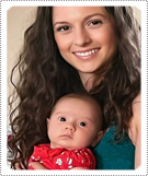 Mackenzie Rosman with her newborn daughter